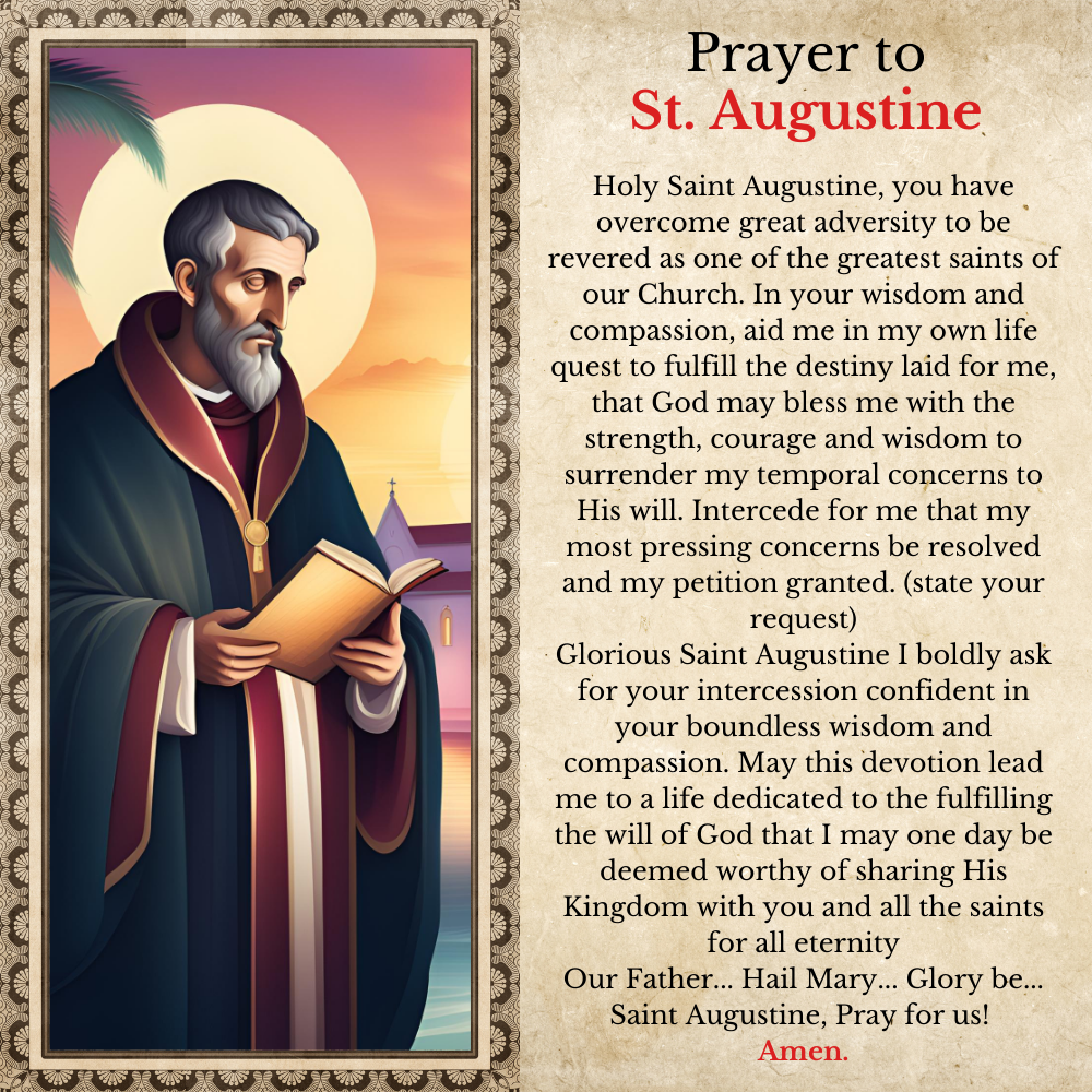 St Augustine Prayer Card