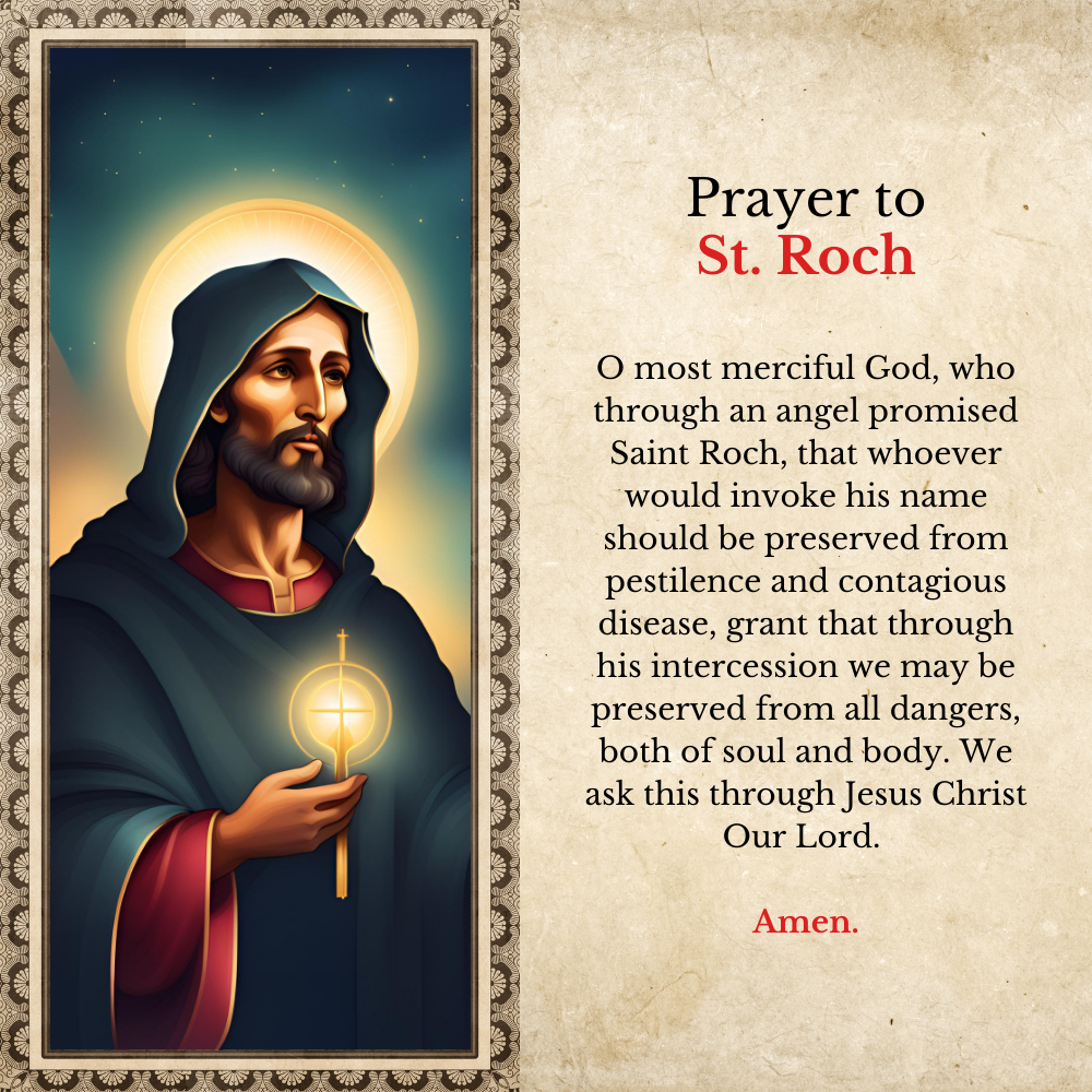 st roch prayer card